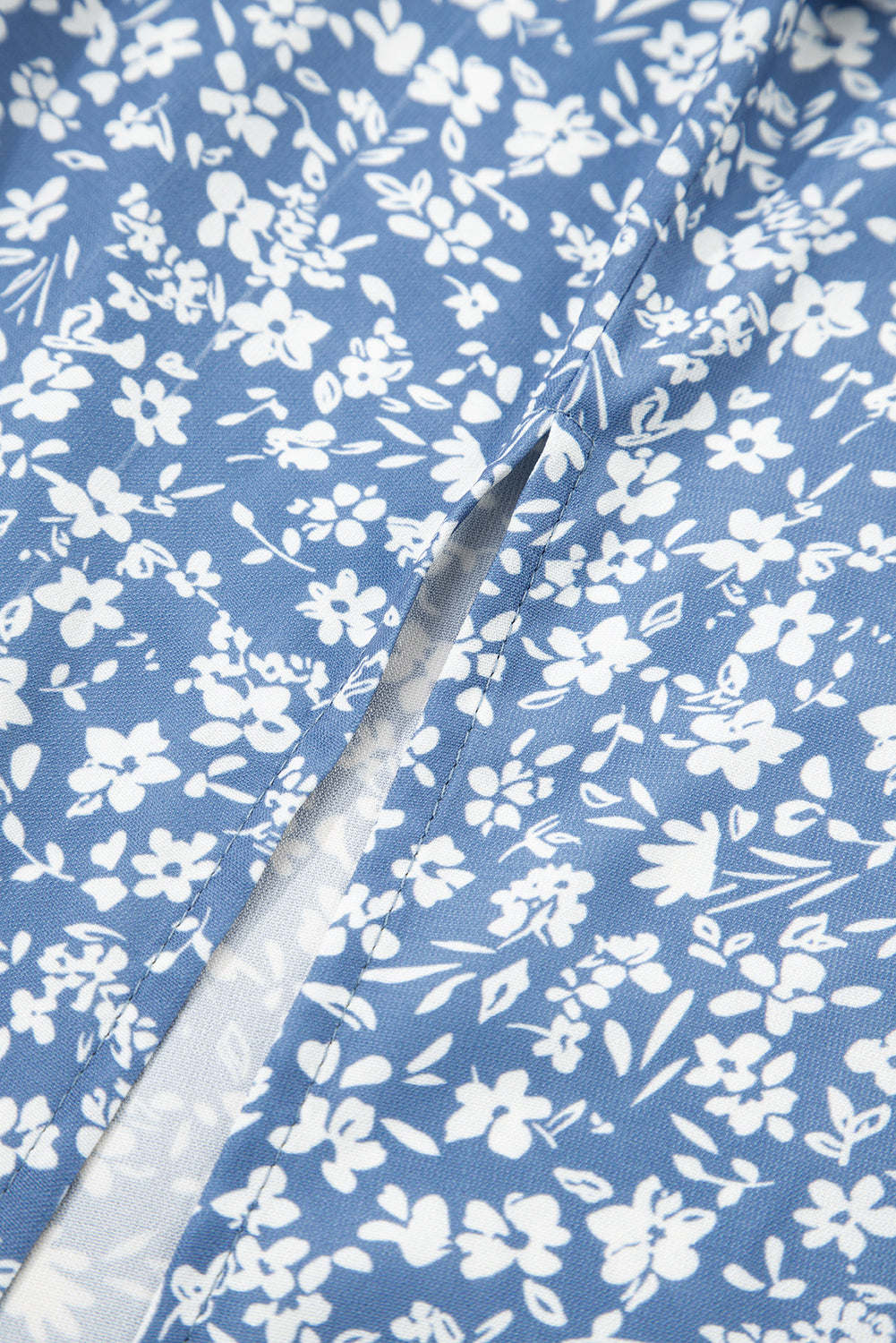Sky Blue Boho Floral High Waist Long Skirt with Side Split Skirts & Petticoat JT's Designer Fashion