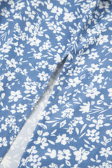 Sky Blue Boho Floral High Waist Long Skirt with Side Split Skirts & Petticoat JT's Designer Fashion