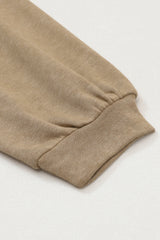 Khaki Waffled Expose Seam Drawstring Hoodie Sweatshirts & Hoodies JT's Designer Fashion