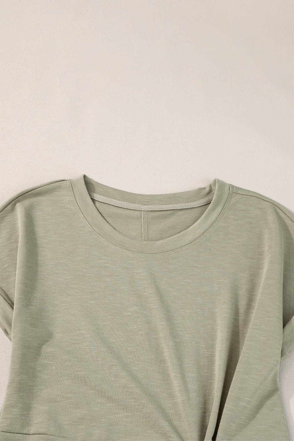 Laurel Green Folded Sleeve Twisted Mini T-Shirt Dress T Shirt Dresses JT's Designer Fashion