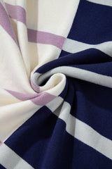 Blue Stripe Colorblock Oversized Sweater Sweaters JT's Designer Fashion