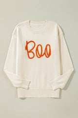 Apricot Boo Knitted Pattern Ribbed Edge Drop Shoulder Sweater Sweaters JT's Designer Fashion