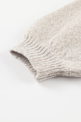 White Eyelet Pattern Detail V Neck Drop Shoulder Sweater Sweaters JT's Designer Fashion