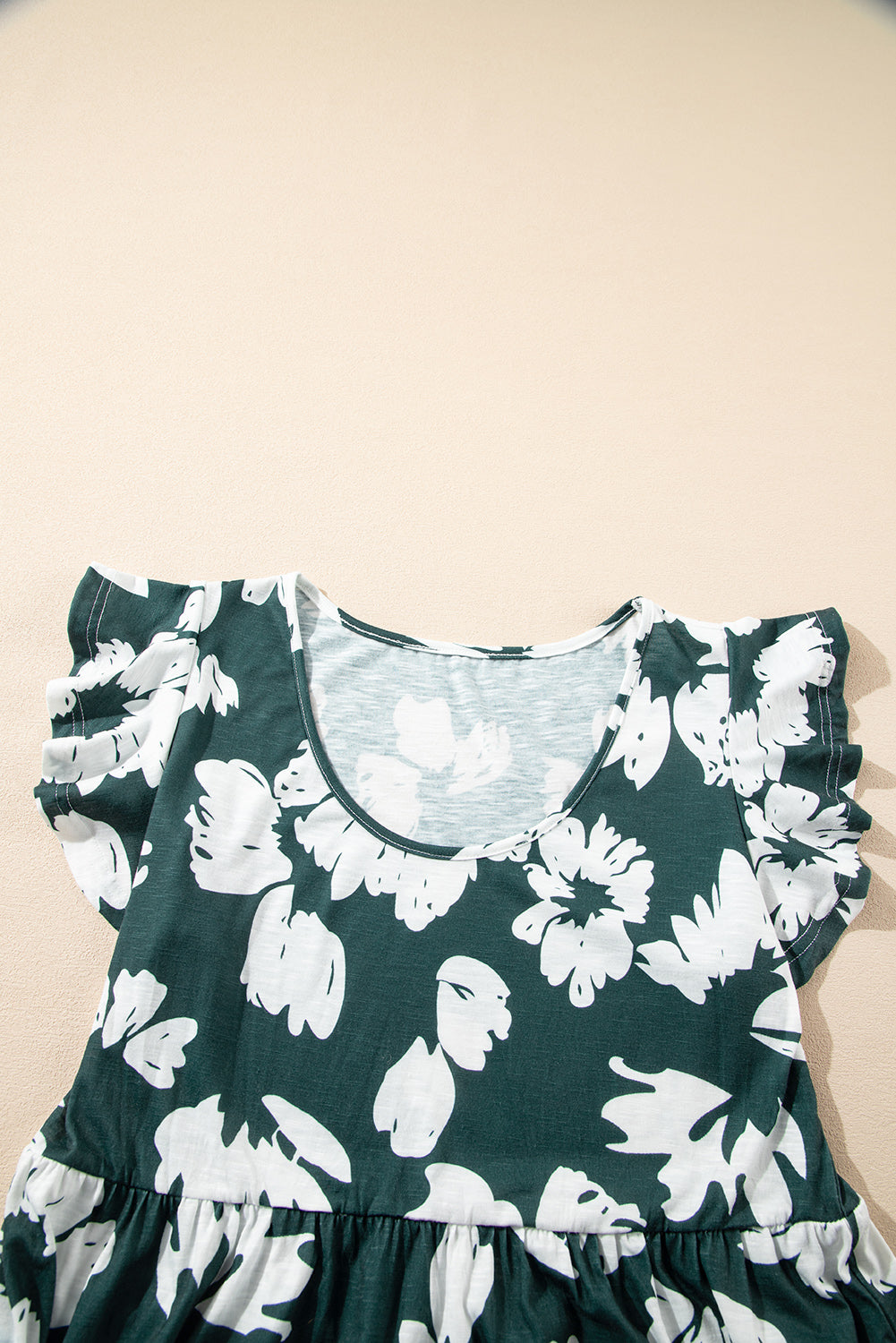 Floral Print Ruffle Sleeve Empire Waist Mini Dress Mini Dresses JT's Designer Fashion