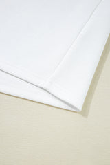 White Colorblock Edge Cap Sleeve Collared Top 2 Piece Skirt Set Two Piece Dresses JT's Designer Fashion