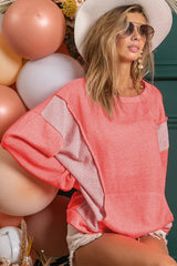 Contrast Patchwork Kangaroo Pocket Sweatshirt Sweatshirts & Hoodies JT's Designer Fashion