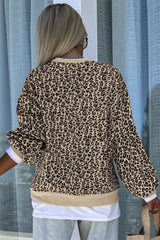 Parchment Leopard Print Crew Neck Sweatshirt Sweatshirts & Hoodies JT's Designer Fashion
