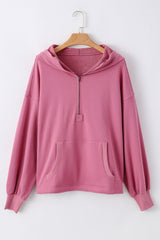 Valerian Solid Kangaroo Pocket Half Zipper Oversized Hoodie Sweatshirts & Hoodies JT's Designer Fashion