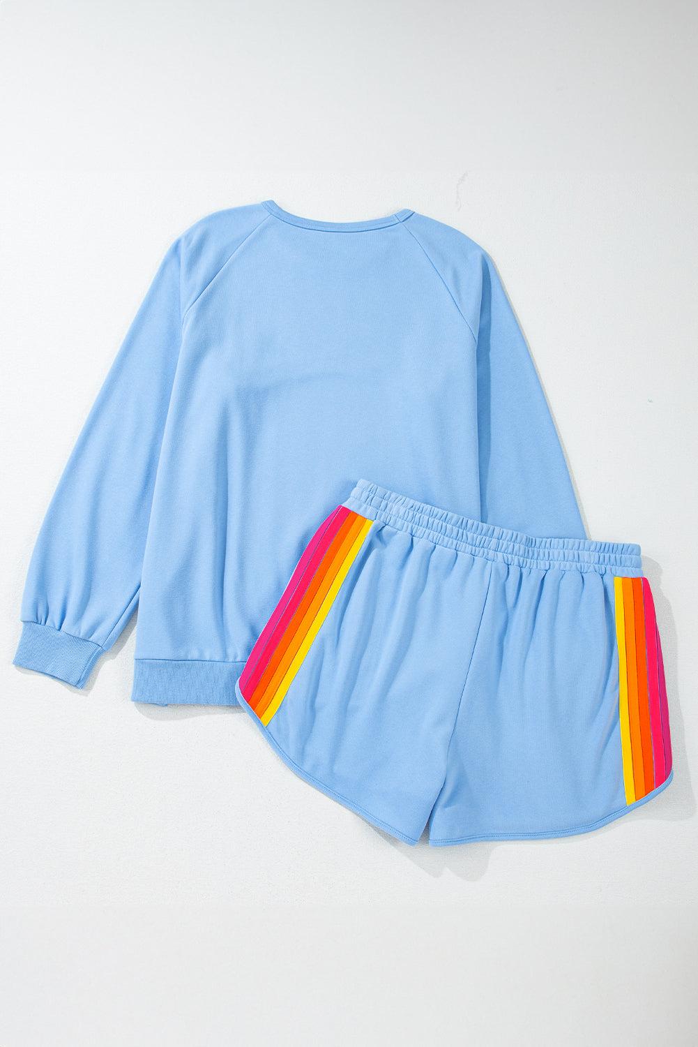 Beau Blue Accent Pullover and Shorts Two Piece Casual Set Short Sets JT's Designer Fashion