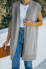 Gray Basic Vest Cardigan Sweater Sweaters & Cardigans JT's Designer Fashion
