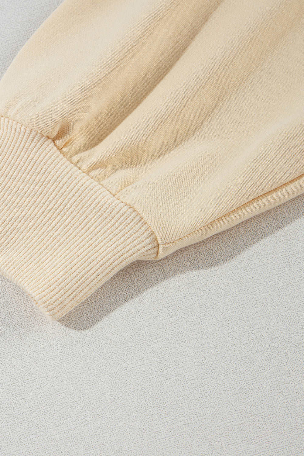 Beige Buttoned Sleeve Dropped Shoulder Sweatshirt Sweatshirts & Hoodies JT's Designer Fashion