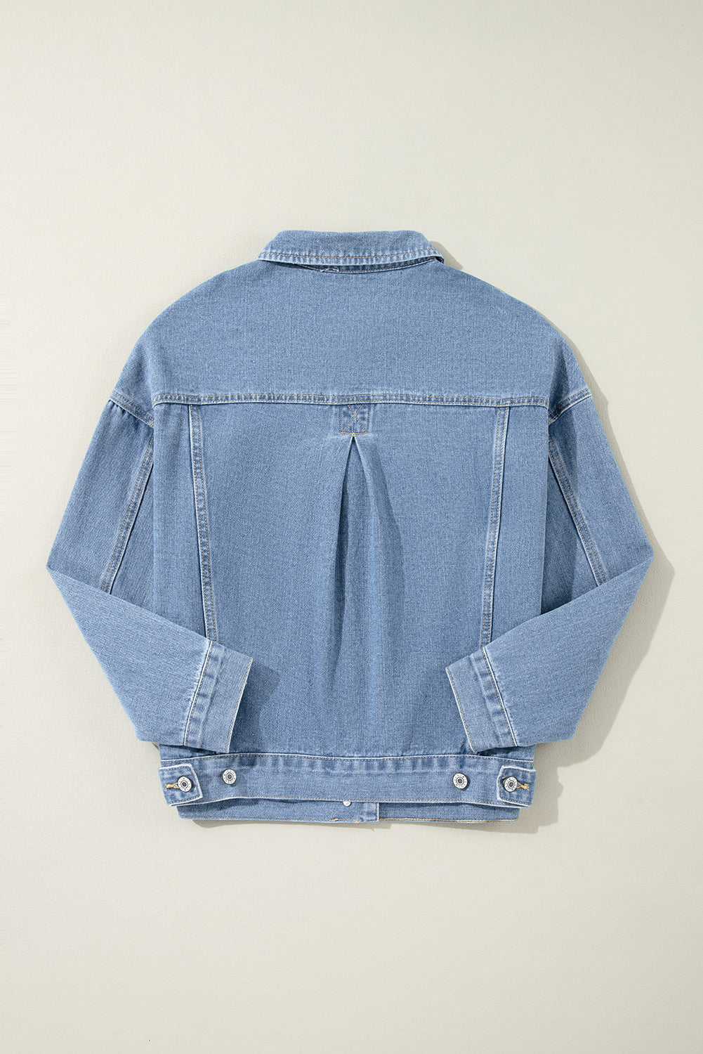 Wild Wind Washed Oversize Pocketed Denim Jacket Denim Jackets JT's Designer Fashion