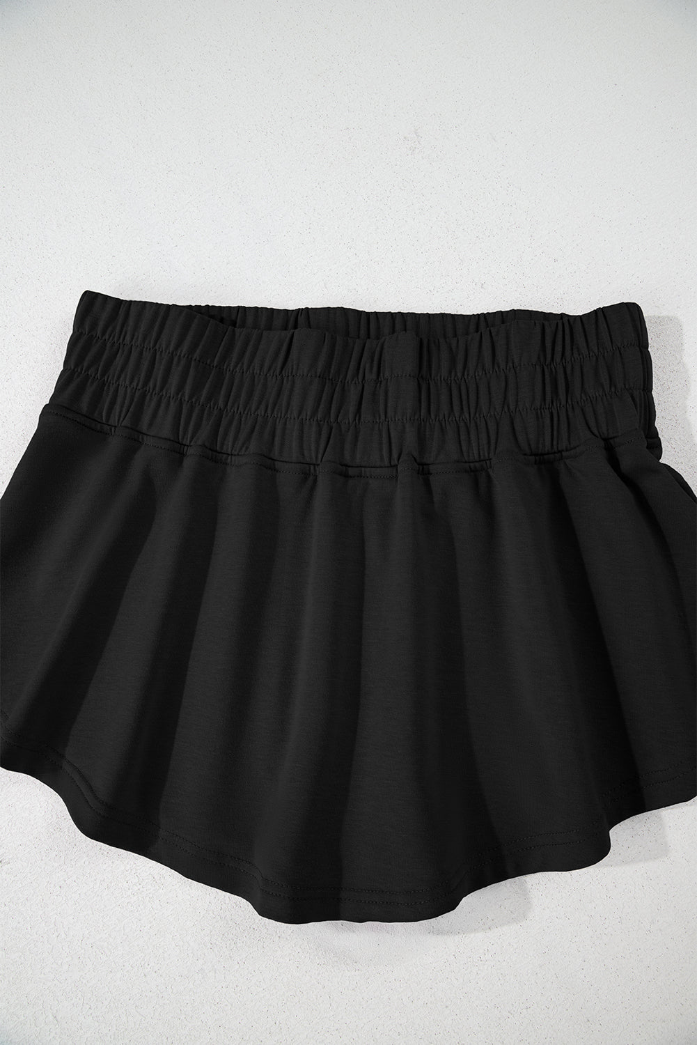 Black 2pcs Cropped Tee and Ruffle High Waist Skort Set Short Sets JT's Designer Fashion
