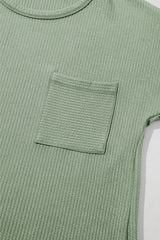 Clearly Aqua Solid Color Corded Drop Shoulder Long Sleeve Top Long Sleeve Tops JT's Designer Fashion