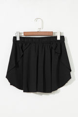 Black Sequined Flag Star Active Mini Skort Graphic Pants JT's Designer Fashion