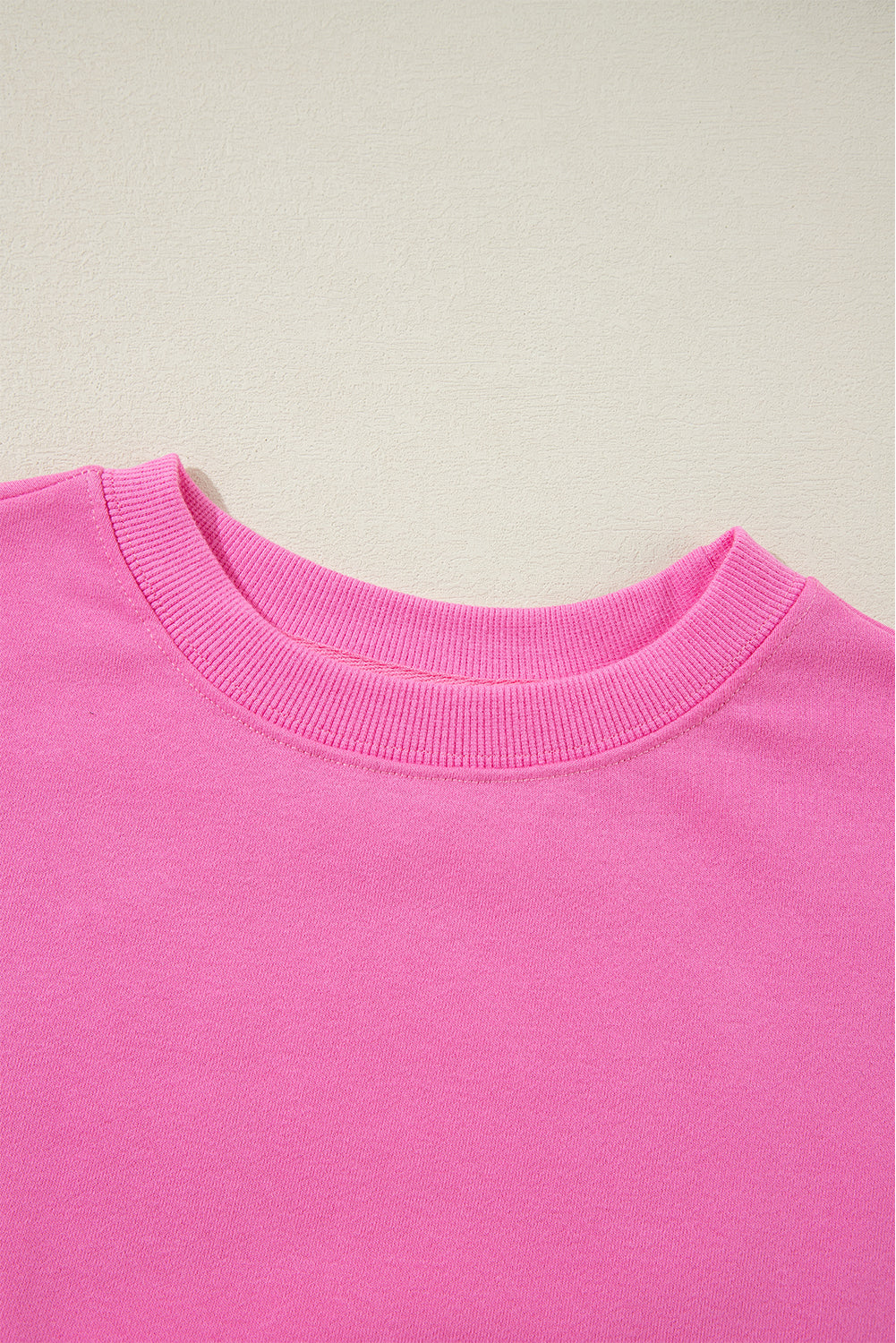 Bonbon Plain Drop Shoulder Crewneck Pullover Sweatshirt Sweatshirts & Hoodies JT's Designer Fashion