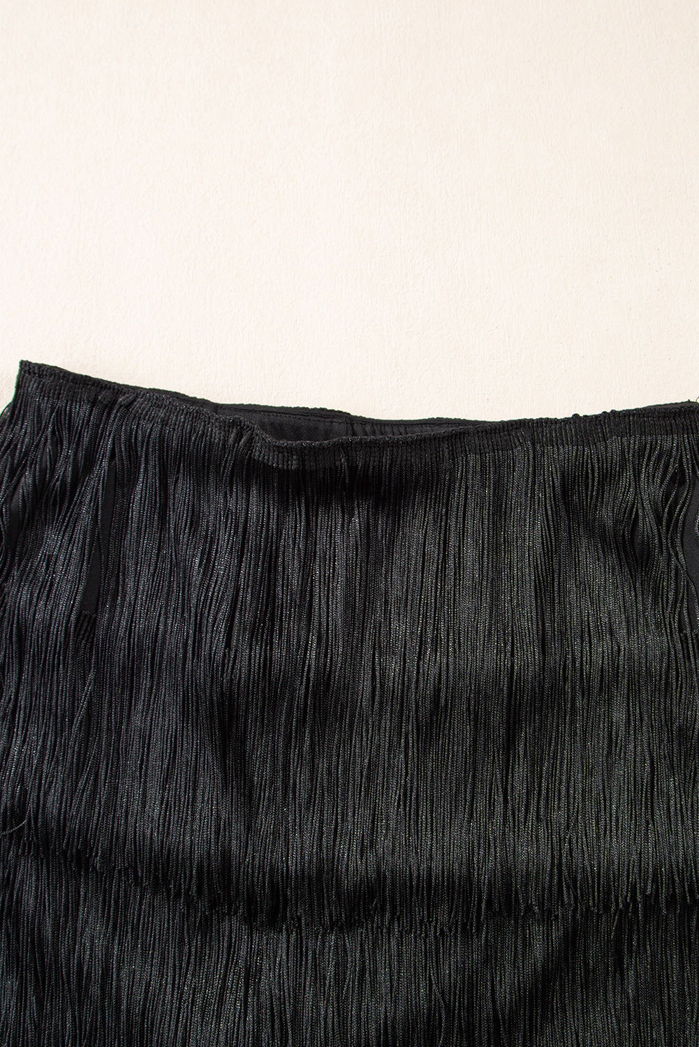 Black Tiered Fringe Trimmed Mini Skirt Skirts & Petticoat JT's Designer Fashion
