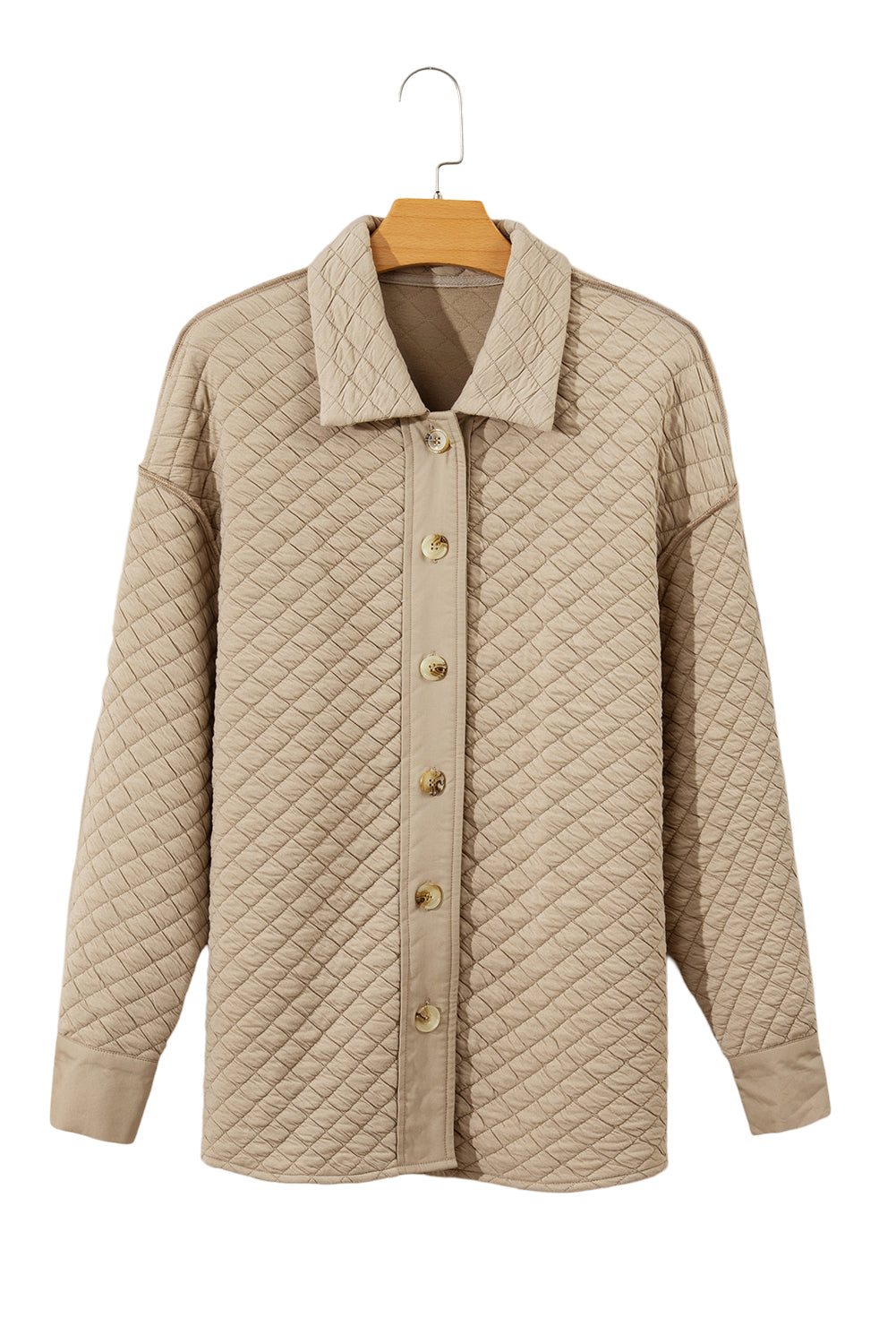 Jet Stream Solid Color Quilted Puffer Buttoned Shacket Jackets JT's Designer Fashion