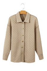 Jet Stream Solid Color Quilted Puffer Buttoned Shacket Jackets JT's Designer Fashion