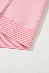 Pink Bow Graphic Drop Shoulder Round Neck Sweater Sweaters JT's Designer Fashion