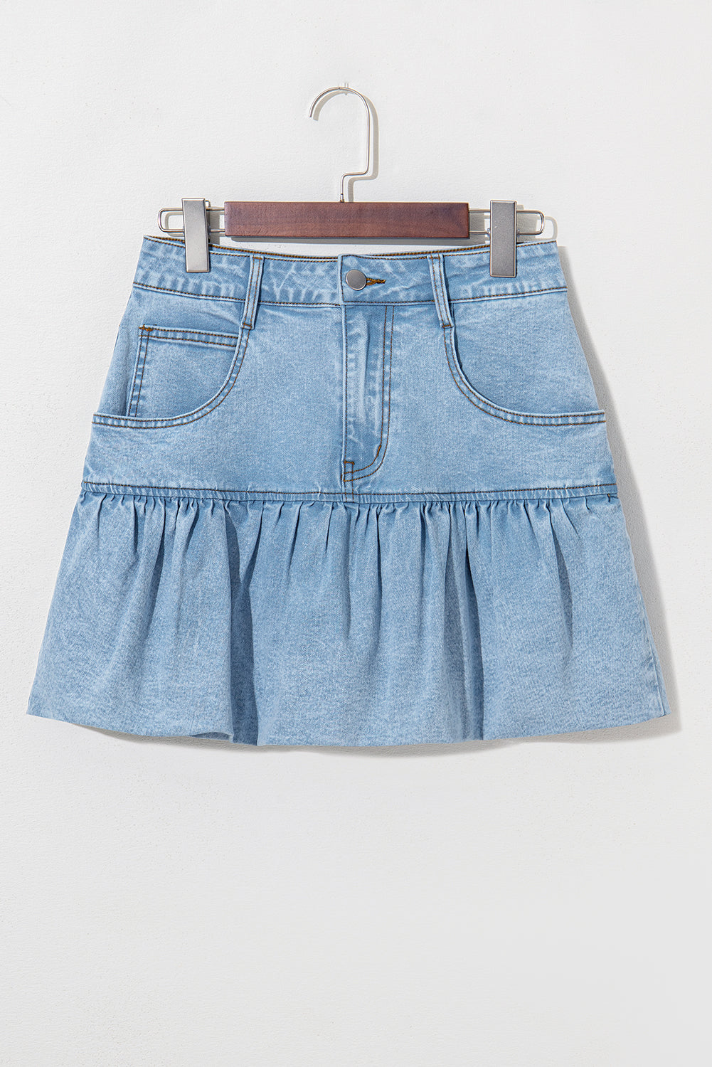 Myosotis Bubble Hem Denim Mini Skirt Skirts & Petticoat JT's Designer Fashion