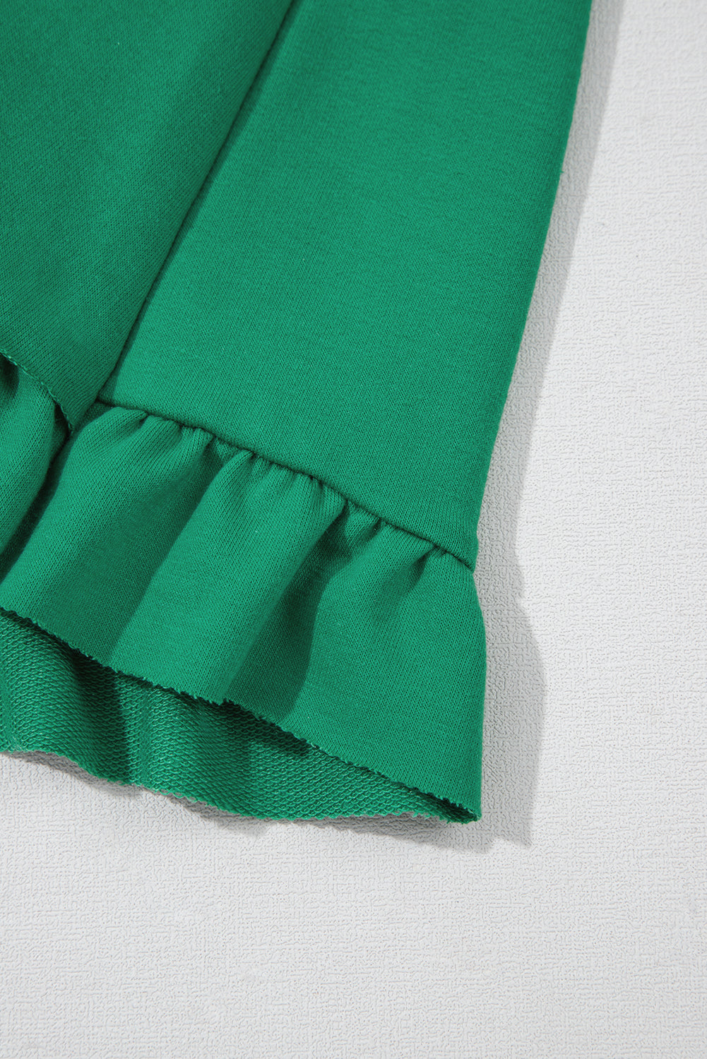 Sea Green Half Zip Puff Sleeve Top and Ruffled Shorts Set Short Sets JT's Designer Fashion