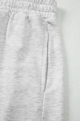 Light Grey Girly Bow Embroidered Detail Puff Sleeve Pullover 2pcs Short Set Short Sets JT's Designer Fashion