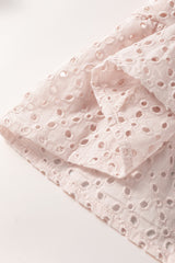 Delicacy Embroidered Eyelets Ruffled Hem Sleeveless Mini Dress Mini Dresses JT's Designer Fashion