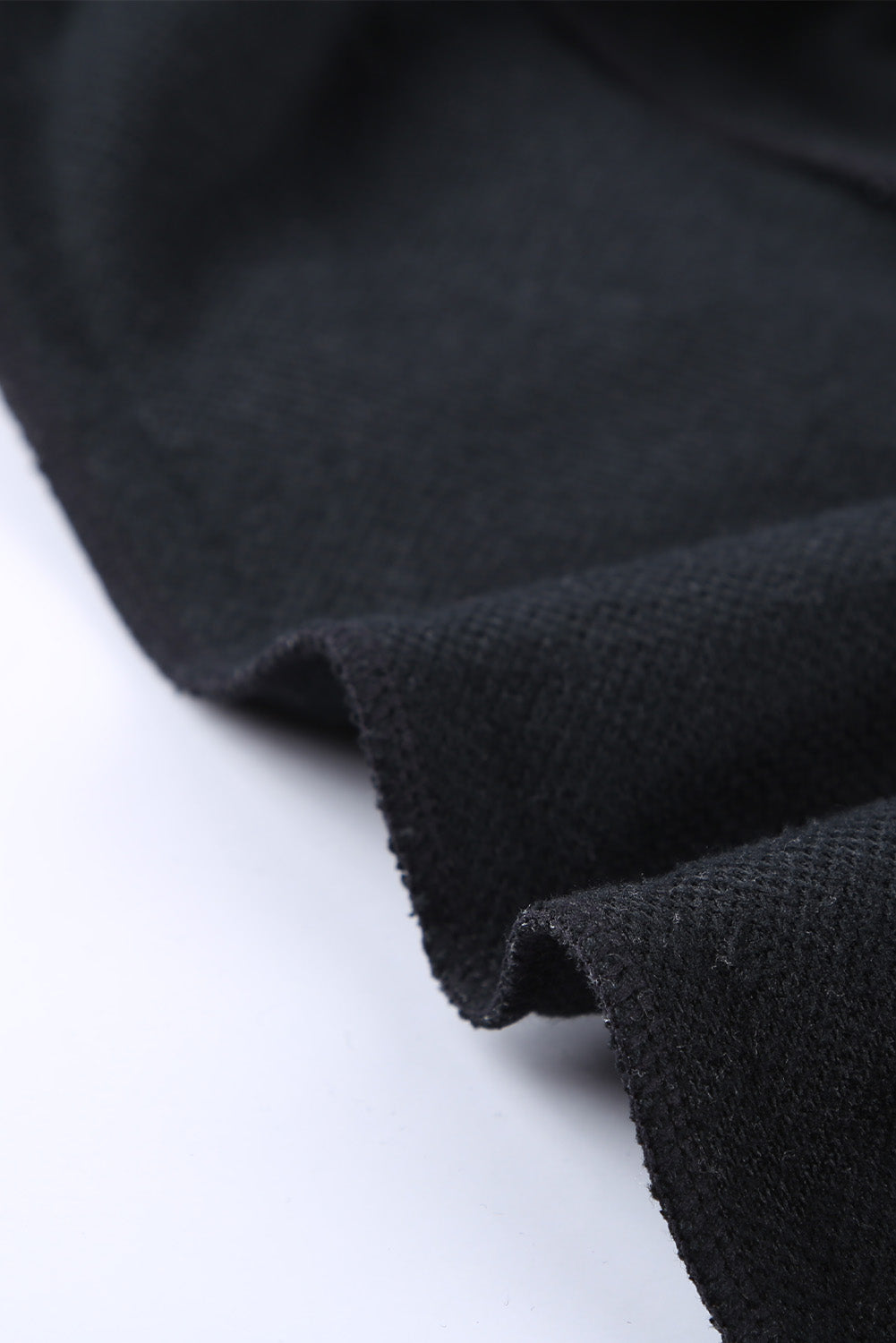 Black Heathered Print Button Snap Neck Pullover Hoodie Sweatshirts & Hoodies JT's Designer Fashion