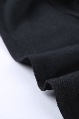 Black Heathered Print Button Snap Neck Pullover Hoodie Sweatshirts & Hoodies JT's Designer Fashion