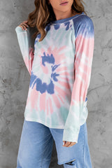 Multicolor Ombre Tie Dye Loose Leisure Sweatshirt Sweatshirts & Hoodies JT's Designer Fashion