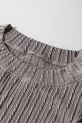 Sleet Solid Color Textured Flutter Sleeve Top Blouses & Shirts JT's Designer Fashion