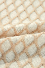 Oatmeal Diamond Knit Drop Shoulder Loose Sweater Sweaters JT's Designer Fashion
