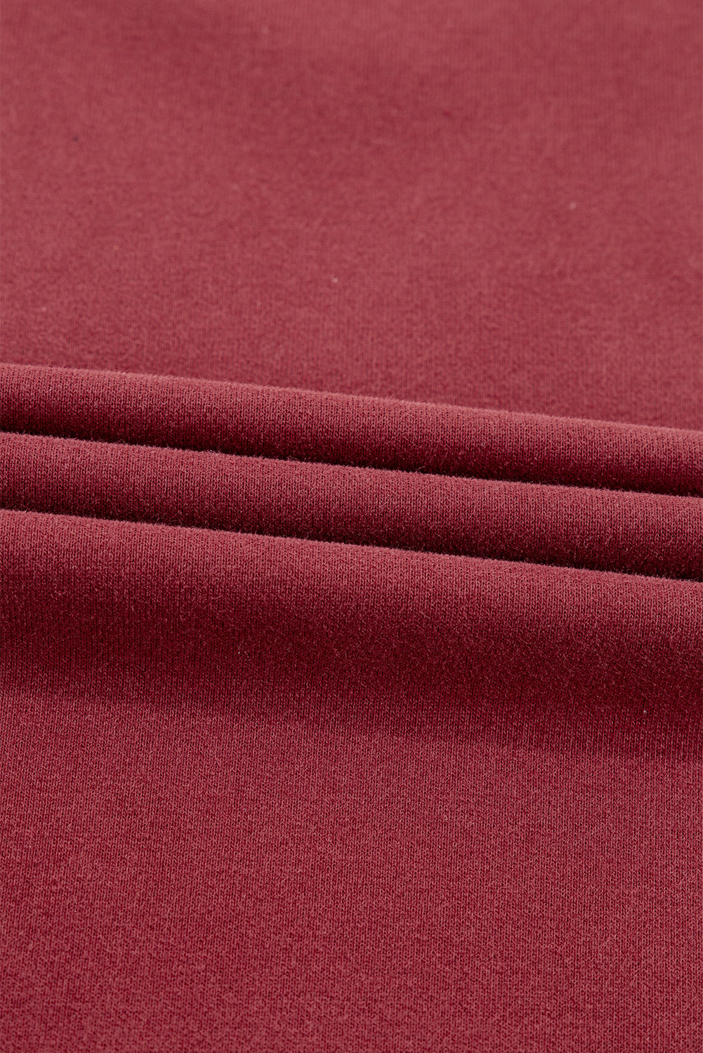 Burgundy Plain Drop Shoulder Crewneck Pullover Sweatshirt Sweatshirts & Hoodies JT's Designer Fashion