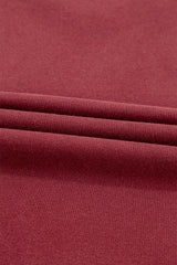 Burgundy Plain Drop Shoulder Crewneck Pullover Sweatshirt Sweatshirts & Hoodies JT's Designer Fashion