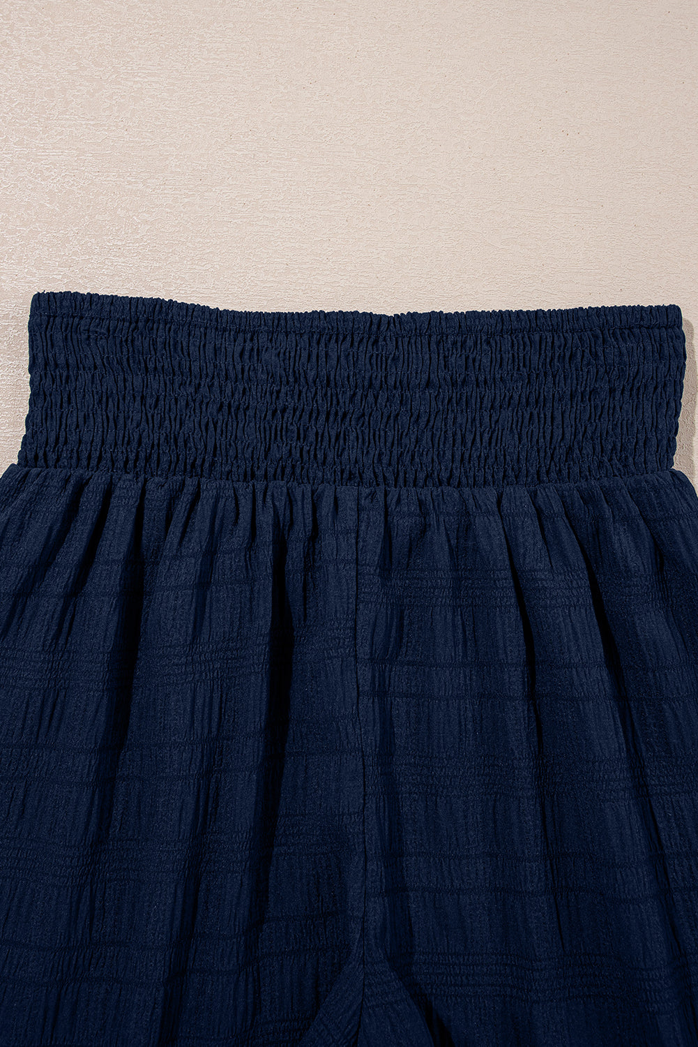 Dirty blue Textured Square Neck Top and Shirred High Waist Shorts Set Short Sets JT's Designer Fashion