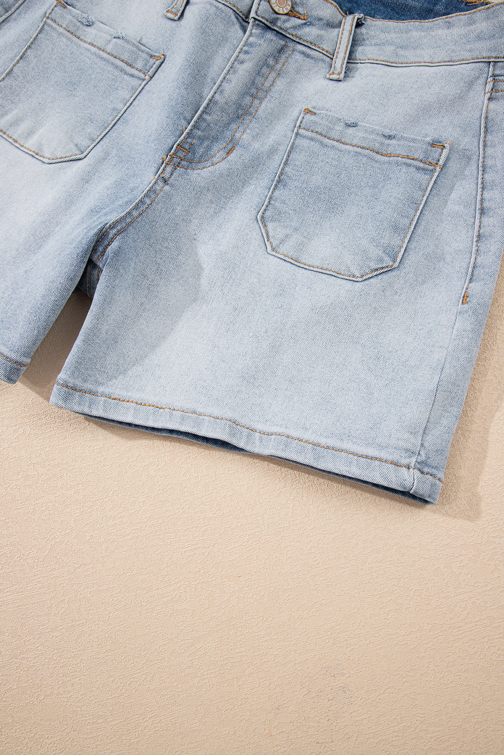 Beau Blue Light Wash High Rise Denim Shorts Denim Shorts JT's Designer Fashion