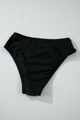 Black Sheer Mesh Edged Halter V Neck Push Up Bikini Bikinis JT's Designer Fashion
