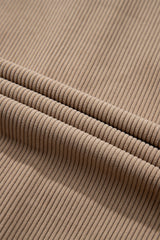 Pale Khaki Hooded Drawstring Pockets Corduroy Shacket Jackets JT's Designer Fashion