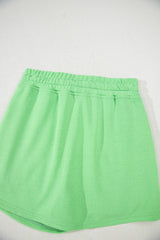 Light Green French Terry Drawstring Mini Skort with Pockets Skirts & Petticoat JT's Designer Fashion