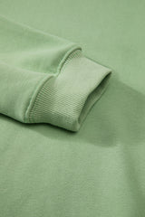 Smoke Green Solid Fleece Lined Drop Shoulder Terry Sweatshirt Sweatshirts & Hoodies JT's Designer Fashion