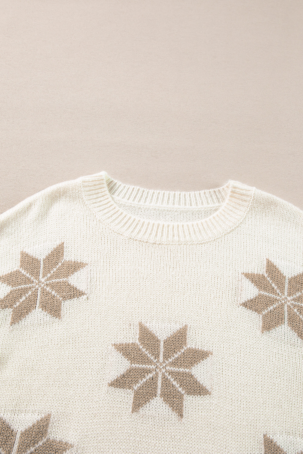 White Snowflake Christmas Tunic Sweater Sweaters JT's Designer Fashion