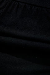 Black Wide Waistband Ruched Skort Casual Shorts JT's Designer Fashion