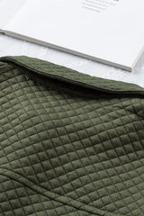 Green Retro Quilted Flap Pocket Button Shacket Jackets JT's Designer Fashion
