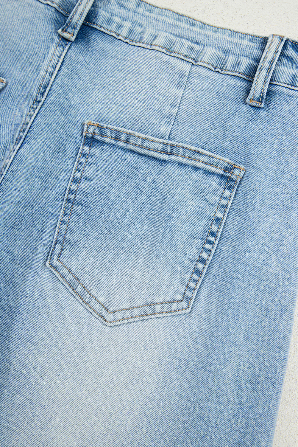Beau Blue Flower Patched Light Wash Cropped High Waist Jeans Jeans JT's Designer Fashion