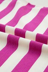 Rose Stripe Cap Sleeve Pocketed Shift T-shirt Dress T Shirt Dresses JT's Designer Fashion