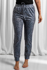 Gray Breezy Leopard Joggers Pants & Culotte JT's Designer Fashion