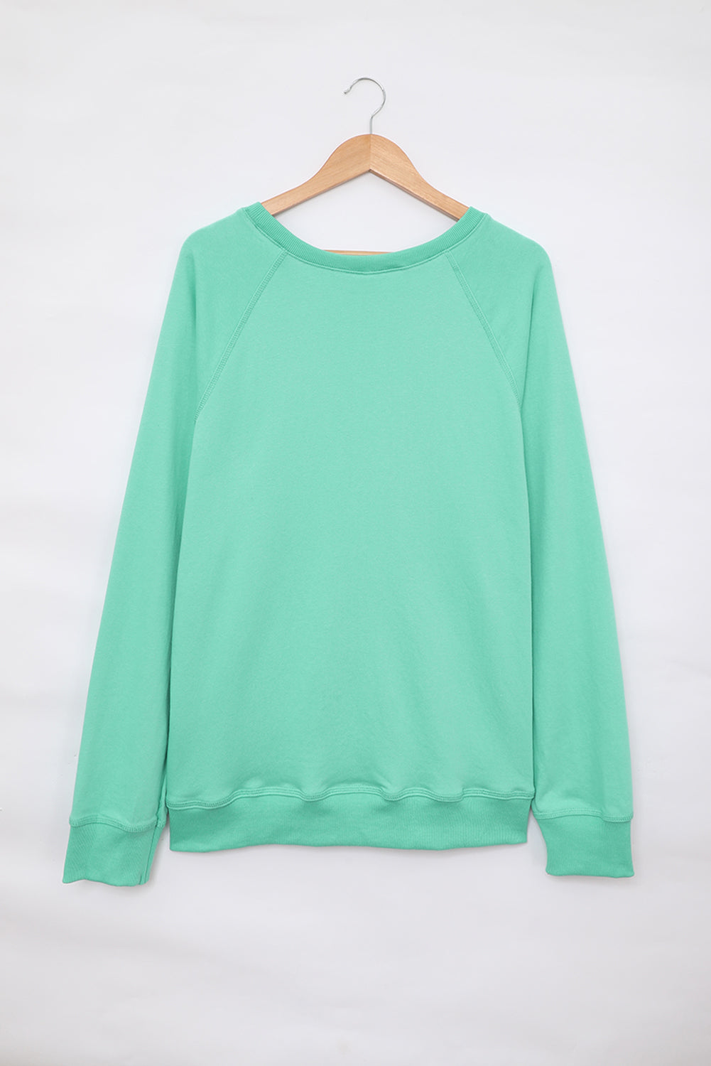 Green French Terry Cotton Blend Pullover Sweatshirt Sweatshirts & Hoodies JT's Designer Fashion