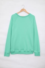 Green French Terry Cotton Blend Pullover Sweatshirt Sweatshirts & Hoodies JT's Designer Fashion