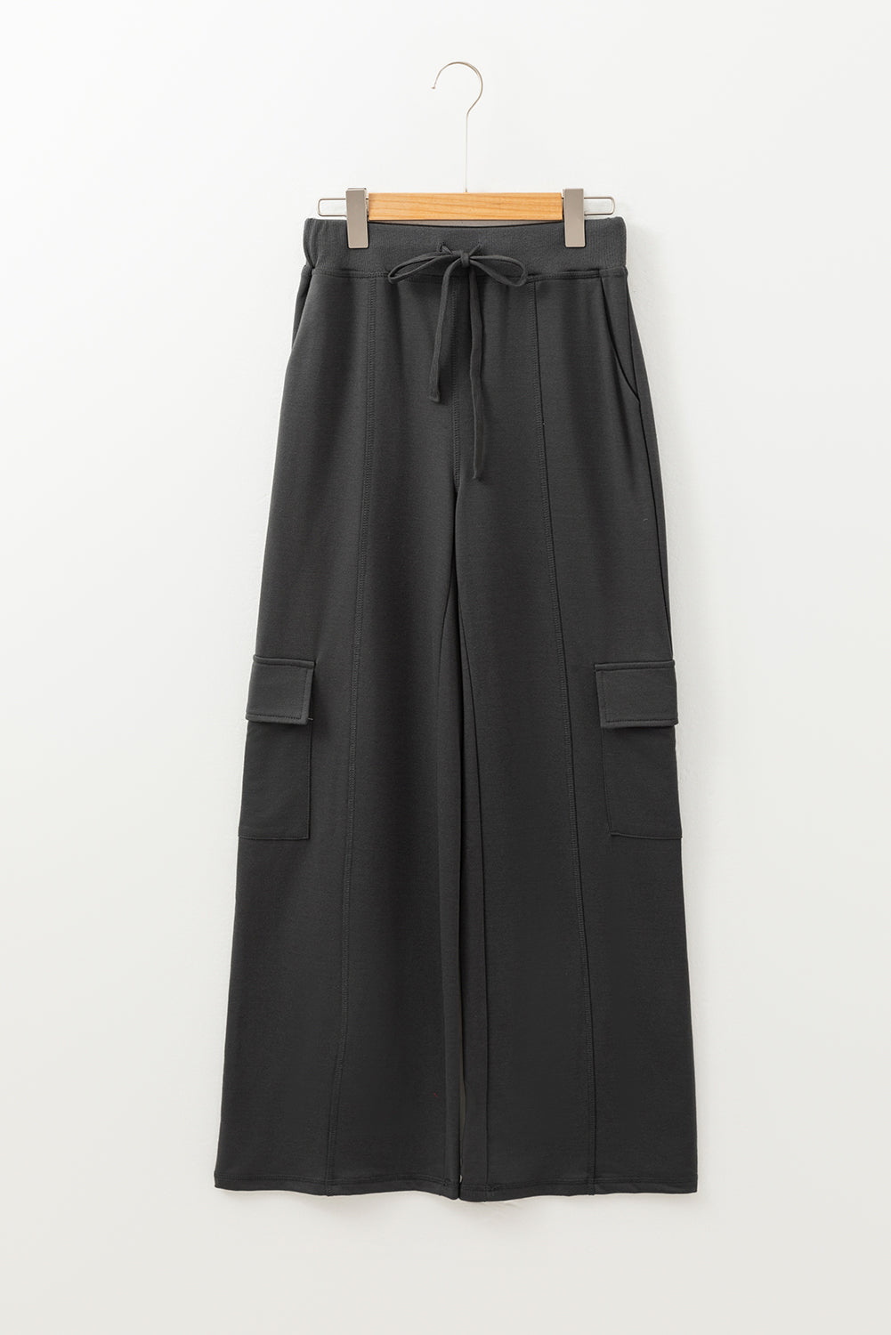 Carbon Grey Cargo Pockets Drawstring Sweatpants Pants & Culotte JT's Designer Fashion